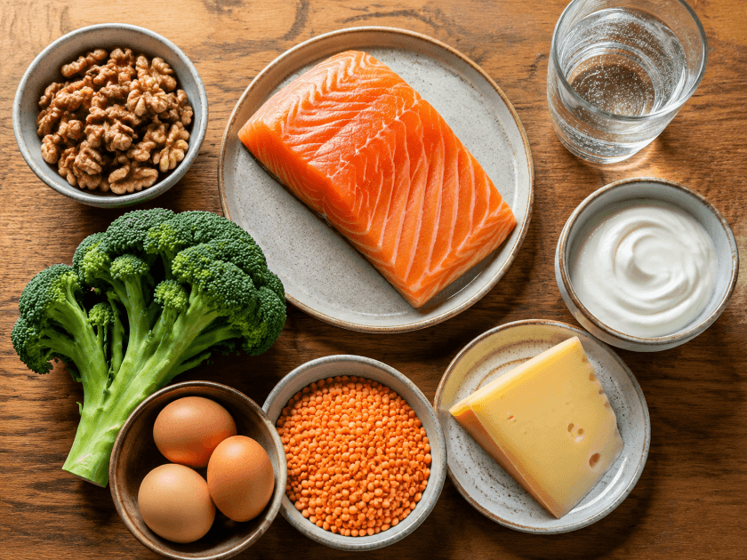 Nährstoffreiche Lebensmittel für Menschen ab 60 – Lachs, Nüsse, Hülsenfrüchte, grünes Gemüse