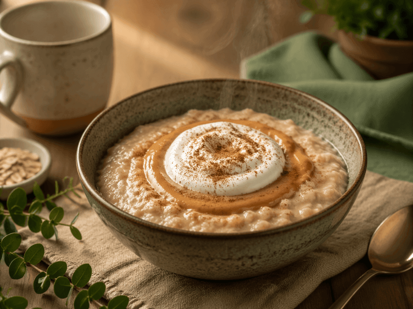 Protein-Porridge mit Erdnussbutter