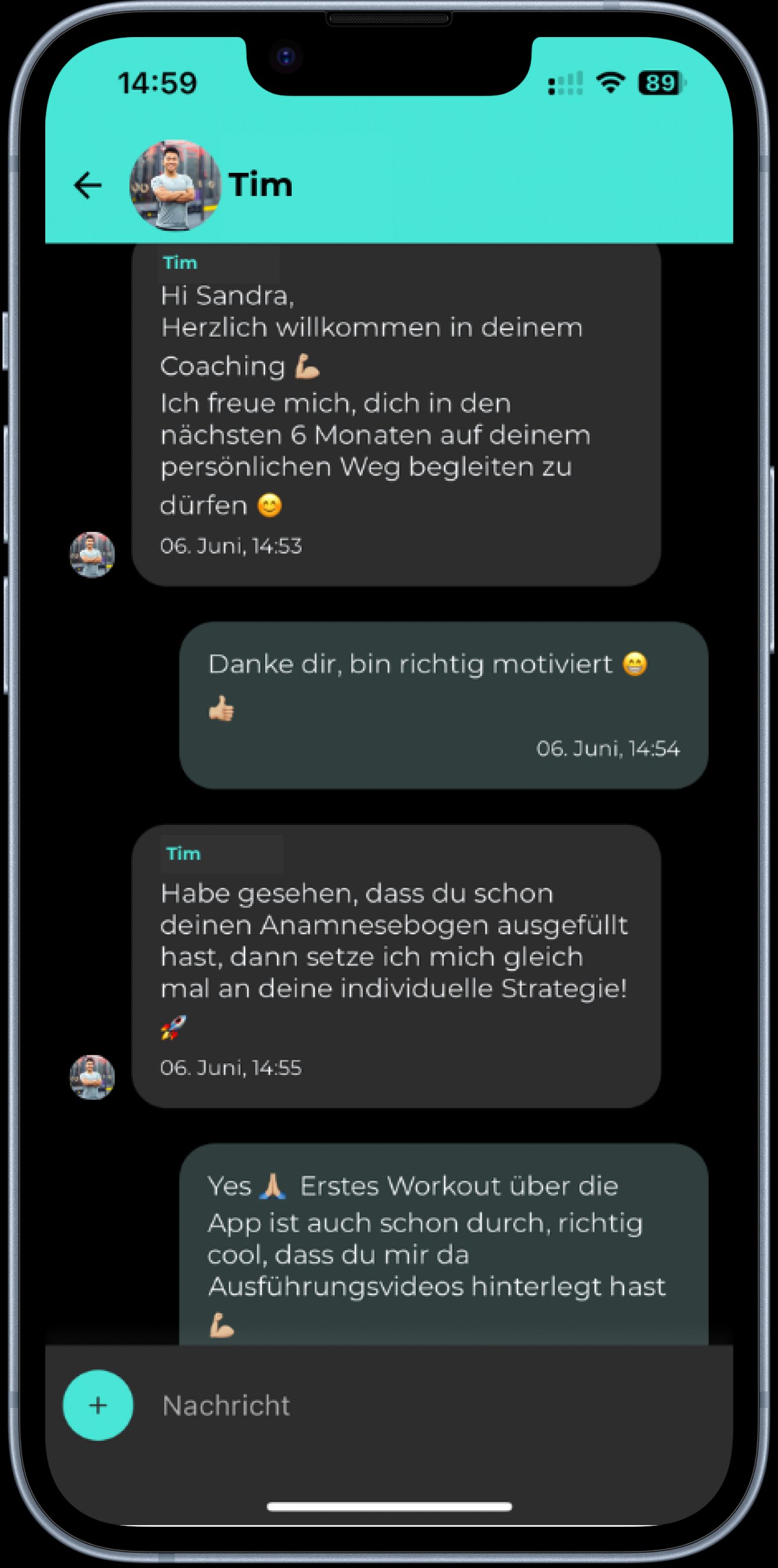 Chat mit Ernährungsberaterin Änni in der nutrilize App – digitales Ernährungscoaching